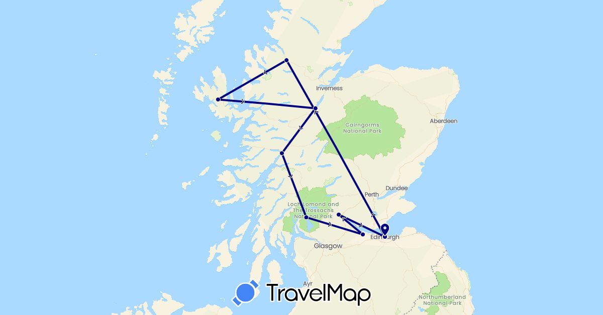 TravelMap itinerary: driving in United Kingdom (Europe)